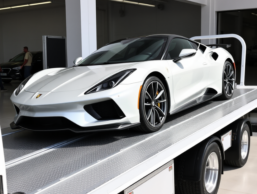 Flatbed towing of luxury cars in townsville.