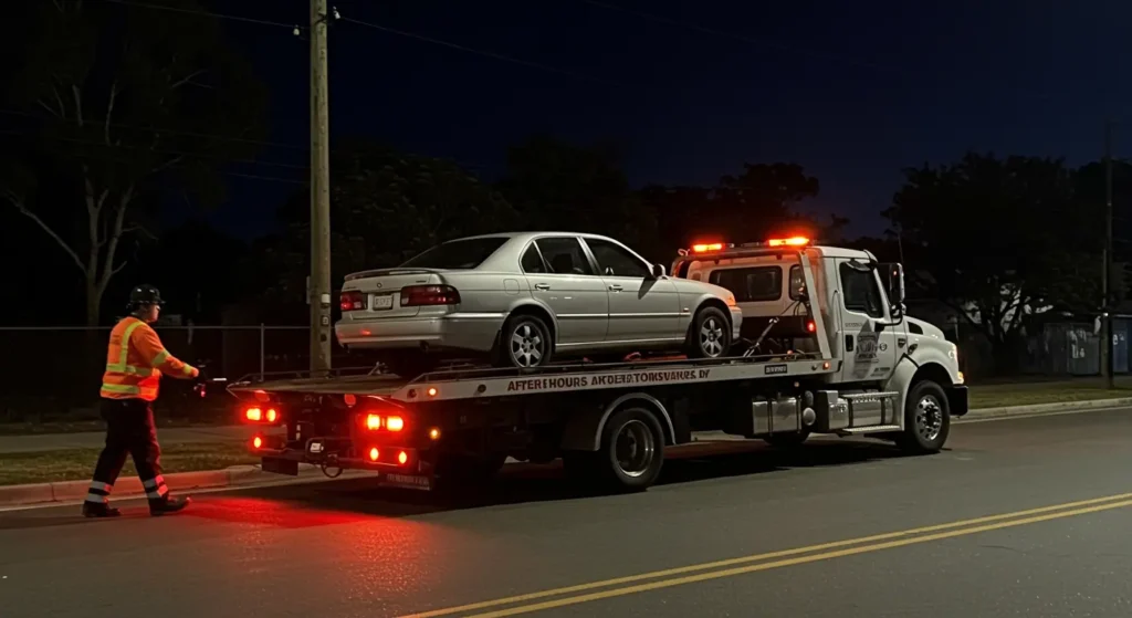Tow truck providing after hours towing in Townsville at night